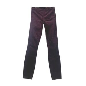 Gap 1969‎ Side Zip Legging Women's Size 25R Burgundy Skinny Velvet Pants